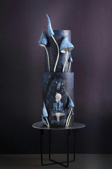 Black Celebration, Biscuit Decoration, Fondant Cake Designs, Fantasy Cake, Hand Painted Cakes, Beautiful Cake Designs, Elegant Birthday Cakes, Modern Cakes, Winter Cake