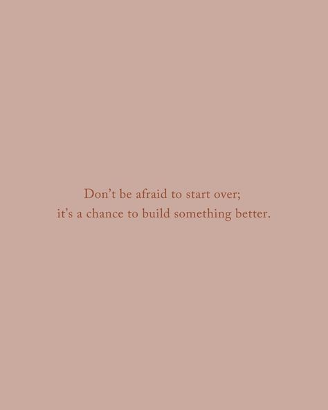 Starting over isn’t a setback; it’s an opportunity to create something even better. When you let go of what no longer serves you, you make space for growth, new possibilities, and the chance to build a life that truly aligns with your dreams. Embrace new beginnings with an open heart. Every fresh start is a blank canvas, waiting for you to paint your future with the colours of your choosing. Trust that what you create this time will be stronger, wiser, and more beautiful than before. #NewB... Trust The Magic Of New Beginnings, Starting Over, New Possibilities, Live In The Present, Embrace Change, Build Something, Dont Be Afraid, Create Something, Do It Right