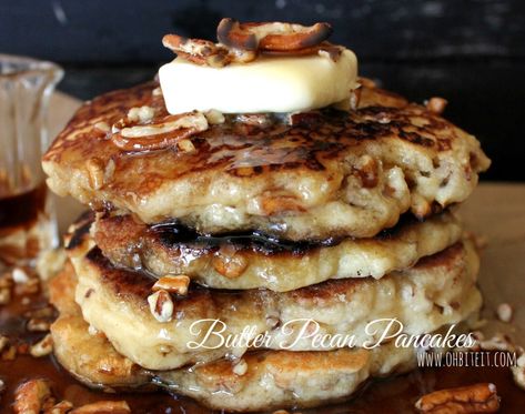 ~Butter Pecan Pancakes! Pecan Pancakes, Breakfast Goodies, What's For Breakfast, Butter Pecan, Breakfast Pancakes, Breakfast Cake, Pancakes And Waffles, Breakfast Brunch Recipes, Breakfast Breads