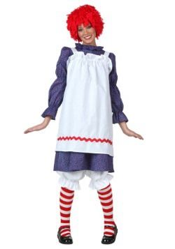 Adult Rag Doll Costume Raggedy Ann Costume, Rag Doll Costume, Rag Doll Dress, Yarn Wig, Fairy Tale Costumes, Calico Dress, Diy Costumes Women, Blue Floral Print Dress, Theme Halloween