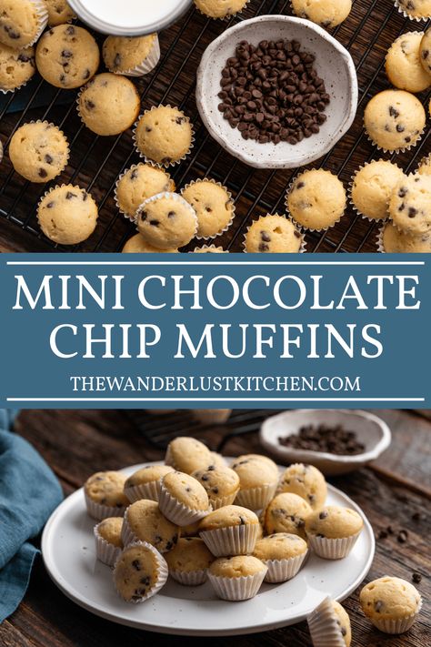 Chocolate Chip Mini Muffins, Easy Mini Muffin Recipes, Homemade Chocolate Chip Muffins, Mini Muffin Recipe, Mini Chocolate Chip Muffins, Vegan Blueberry Muffins, Best Homemade Bread Recipe, Chocolate Chip Muffin Recipe, Homemade Banana Bread