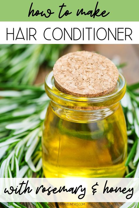 Honey hair conditioner recipe with rosemary essential oil for dry or damaged hair. Discover how to make a simple, rosemary honey hair conditioner recipe for your natural hair care routine. It's the perfect remedy to moisturize dry or damaged hair as part of your natural beauty regimen. This simple green beauty recipe incorporates honey, to give hair a boost of shine, and hydrating olive oil for that extra moisture dry, damaged hair needs. Rosemary essential oil is used to stimulate hair growth. Hair Conditioner Recipe, Diy Hair Care Recipes, Rosemary Honey, Natural Hair Care Routine, Herbal Health, Conditioner Recipe, Natural Skincare Recipes, Hair Care Recipes, Honey Hair