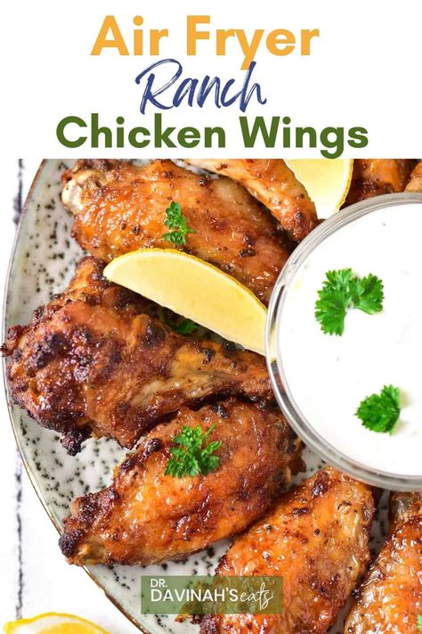 Baked Ranch Chicken Wings, Ranch Wings Air Fryer, Ranch Chicken Wings Air Fryer, Ranch Wings Recipe, Ranch Wings, Ranch Chicken Wings, Ranch Seasoning Recipes, Homemade Ranch Seasoning, Air Fryer Chicken Wings