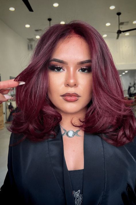 #BEAUTY, #RELATIONSHIPS #Fashion #Animals #Outfits #Winter Outfits #Animals Red Raspberry Hair Color, Maroon Hair Burgundy Wine, Winter Hair Color 2024, Deep Maroon Hair, Cherry Red Bob, Raspberry Red Hair, Maroon Red Hair, Dark Magenta Hair, Dark Hair With Red