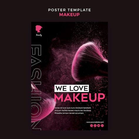 Free PSD make up poster template theme | Free Psd #Freepik #freepsd #makeup-poster #makeup-template #beauty-poster #make Make Up Poster Design, Make Up Flyer Design, Make Up Poster, Makeup Poster, Cosmetic Inspiration, Beauty Salon Posters, Promo Flyer, Beauty Poster, Photoshop Tuts