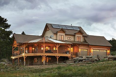 Log Style House Plan - 3 Beds 3 Baths 2057 Sq/Ft Plan #117-318 - Dreamhomesource.com Mountain Style Homes, Basement Layout, Basement House Plans, Bathroom Floor Plans, Mountain House Plans, Craftsman Style Homes, Craftsman Style House Plans, Craftsman House Plan, Log Home