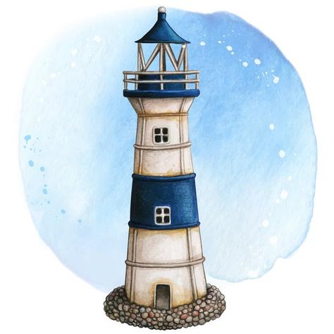 Painted Lighthouse, Lighthouse Clipart, Nautical Clipart, Beach Crafts Diy, Teddy Pictures, Baby Milestones Pictures, Mother Art, Airbrush Art, Light House