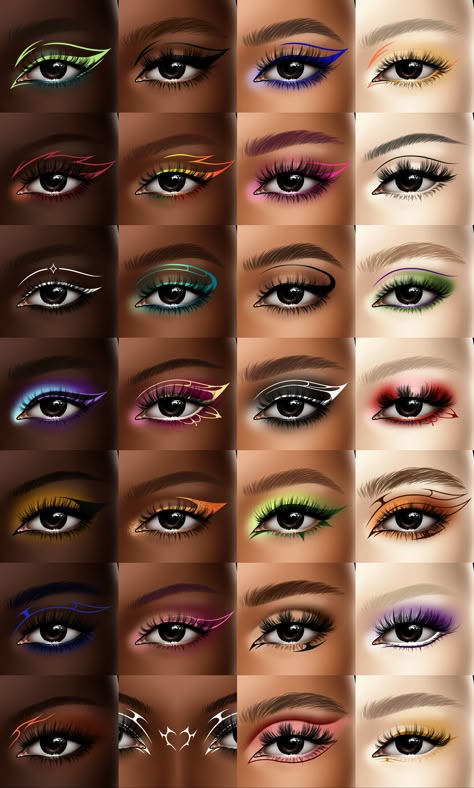 »»————- WHAT'S INCLUDED ————-«« • 42 Eyeliner Stamp Brushes for Face Charts or Digital Drawings • Can be used with my bases, or with your own base • Mix of graphic liner and basic liner for a range of looks • 8 Eyeliner Looks with 18 Variations, 4 Basic Winged Liner, 4 Undereye Liners, 4 Inner Corners & 4 Accents • ABR File - Compatible with Photoshop, GIMP, Procreate, Krita and Clip Studio Paint Eye Makeup Graphic Liner, Basic Graphic Liner, Color Liner Makeup Eyeliner, Cute Eyeliner Designs, Makeup With Colored Eyeliner, Drawing On Face Makeup, Coloured Eyeliner Looks, Colorful Liner Makeup, Two Color Eyeliner