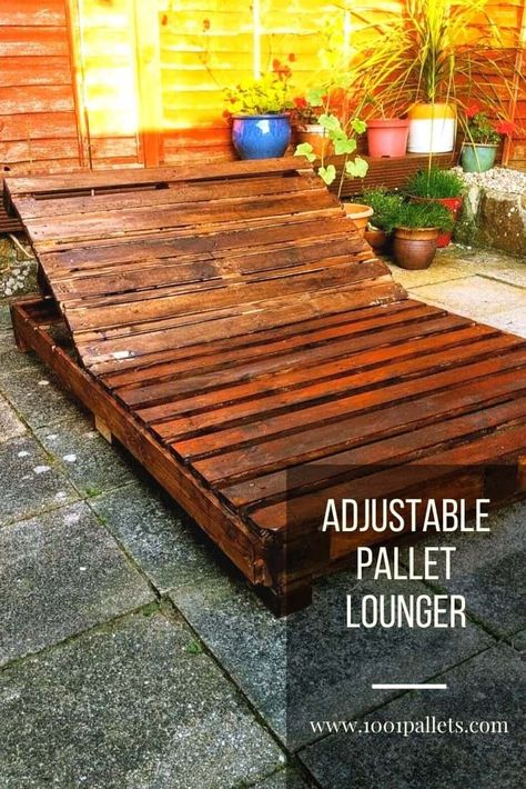 Adjustable Pallet Lounger Pallet Lounger, Pallet Bench Diy, Pallet Benches, Cozy Chairs, Pallet Pool, Cabin Porch, Pallet Lounge, Pallet Chair, Pallet Bench