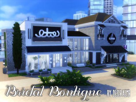 Sims 4 Bridal Shop, Sims 4 Community Lots, Sims4 Build, Sims 4 Collections, Sims Community, Outdoor Retreat, Sims 4 Houses, Wedding Boutique, Garden Shop