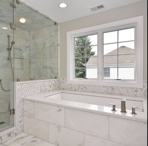 Shower Window Ideas, Shower Windows Ideas, Bathtub Tile Surround, Shower Window, Tile Tub, Golf Etiquette, Tile Tub Surround, Etiquette Rules, Built In Bathtub