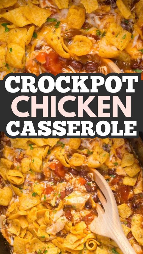 Discover the ultimate in convenience and taste with this crockpot chicken enchilada casserole! Combining tender chicken, savory enchilada sauce, cheese, and a unique crispy twist, this dish is perfect for busy nights. Simply add everything to your slow cooker and let it do the work. Finish with fresh toppings like diced tomatoes and cilantro for a meal the whole family will adore. Crockpot Chicken Casserole, Crockpot Chicken Enchilada Casserole, Crockpot Chicken Enchiladas, Quick Casseroles, Lazy Dinners, Chicken Enchilada Casserole, Enchilada Casserole, Chicken Enchilada, Diced Tomatoes