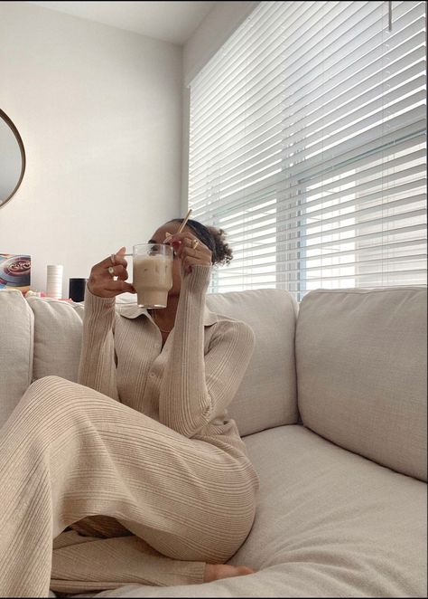 Morning Aesthetic Black Woman, Cosy Loungewear Aesthetic, Clean Girl Asethic Black Women, Lounging Aesthetic, Soft Life Black Woman, Clean Girl Aesthetic Black Women, Soft Life Era, Lounge Aesthetic, A Soft Life