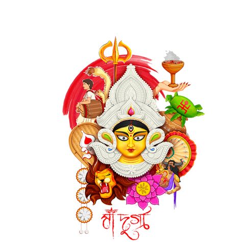 Photo Clipart, Goddess Durga, Textile Prints Design, Happy Times, Hindu Festivals, Happy Navratri, Concept Car Design, Doll Display, Durga Puja