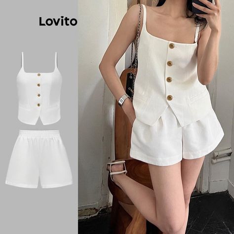 ￼Lovito Women Casual Plain Button Shorts Summer Sets Shopee Link: https://shope.ee/3AjjdOrtUj #FreeShippingArawAraw #ShopeeBudol #ShopeePH #summer #outfit #summeroutfit #summeroutfitideas #summeroutfits #buttonblouse #summershorts Shopee Finds, Button Shorts, Summer Sets, Summer Set, Shorts Summer, Summer Shorts, Casual Outfit, Summer Outfit, Casual Women