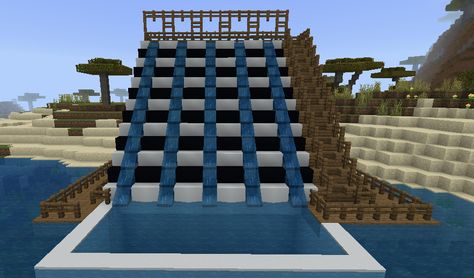 Minecraft Amusement Park, Minecraft Decorations, Minecraft Inspo, Water Slide, Slide In, Water Slides, Amusement Park, Skyscraper, Multi Story Building