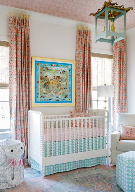 Ella Lee — Lila Malone Interiors Kids Rooms Inspo, Nursery Room Design, Girl Nursery Room, Dream Nurseries, Playroom Design, Blue Nursery, Nursery Inspo, Hermes Scarf, Big Girl Rooms