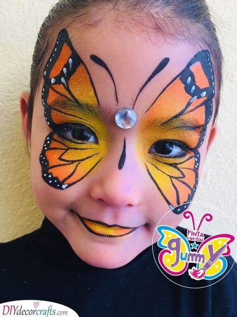 Fantasy Make-up, Butterfly Face Paint, Girl Face Painting, Face Painting Tutorials, Butterfly Makeup, Festival Face, Butterfly Face, Face Painting Easy, Face Paint Makeup