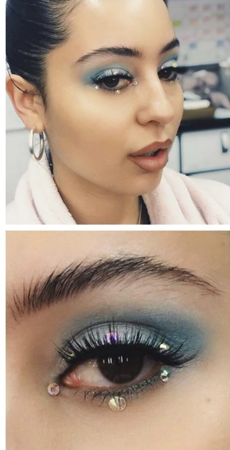 Maddy Makeup, Cheer Makeup, Maddy Euphoria, Dark Makeup Looks, Rhinestone Makeup, Maddy Perez, Euphoria Makeup, Swag Makeup, Smink Inspiration