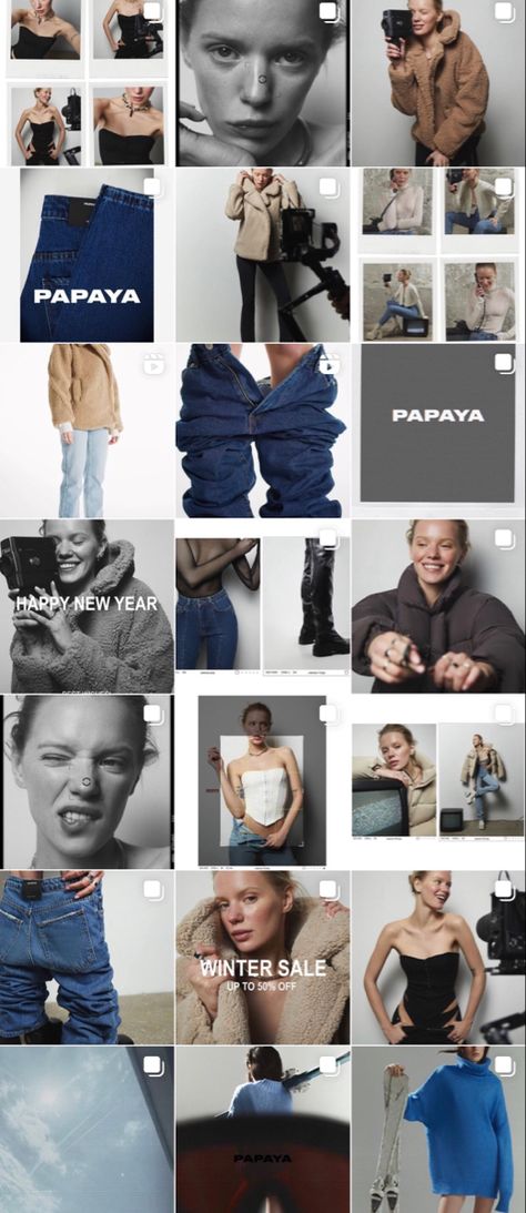 Fashion Store Instagram Feed, Fashion Instagram Feed Layout, Fashion Brand Instagram Feed Ideas, Insta Grid Ideas Fashion, Clothing Brand Feed, Clothing Instagram Feed Ideas, Fashion Brand Instagram Feed, Clothing Brand Instagram Feed Ideas, Brand Instagram Feed Ideas