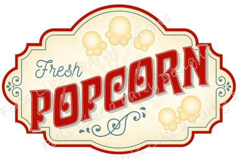 Popcorn Sign DIY Instant Download Carnival Sign Printable | Etsy Vintage Popcorn Sign, Popcorn Sign, Popcorn Labels, Carnival Signs, Popcorn Stand, Diy Popcorn, Ice Cream Sign, Diy Carnival, Popcorn Party