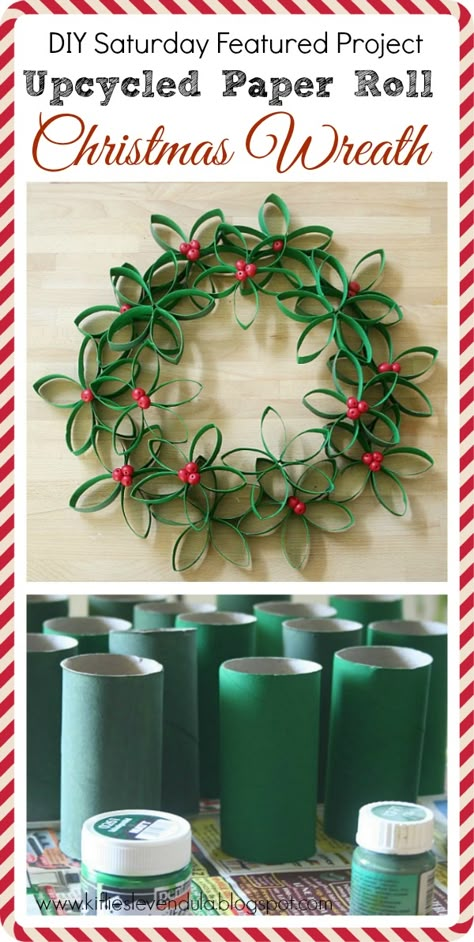 Paper Roll Christmas, Hantverk Diy, Make A Wreath, Toilet Paper Crafts, Toilet Paper Roll Crafts, Paper Roll Crafts, Table Diy, Paper Rolls, Furniture Kitchen