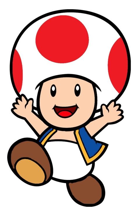 Mario Characters Drawing Easy, Mario Characters Drawing, Mushroom From Mario, Mario Illustration, Toad Cartoon, Toad Mario Bros, Mario Bros Mushroom, Super Mario Toad, Toad Mario