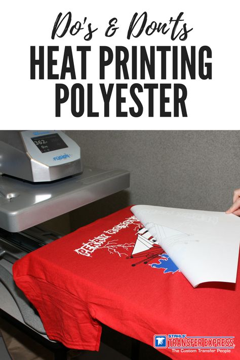 Learn the Do's and Don'ts when heat printing onto polyester fabric with your heat press.   www.transferexpress.com Heat Transfer Vinyl Tutorial, Heat Press Projects, Heat Press Shirts, Cute Easy Paintings, Inkscape Tutorials, Cameo Crafts, Cricut Help, Shirt Business, Do's And Don'ts