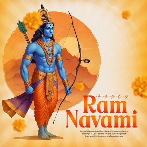 Premium PSD | Shri ram navami happy ram navami social media post template banner Shri Ram Navami, Happy Ram Navami, Ram Ji, Ram Navami, Sports Templates, Lord Rama, Social Media Post Template, Shri Ram, Logo Psd