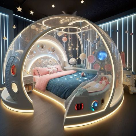 Spaceship Bed, Space Themed Room, Dream Bedroom Inspiration, Playroom Design, Cute Bedroom Decor, Dream House Rooms, Dream Room Inspiration, Room Makeover Bedroom, Design Your Dream House