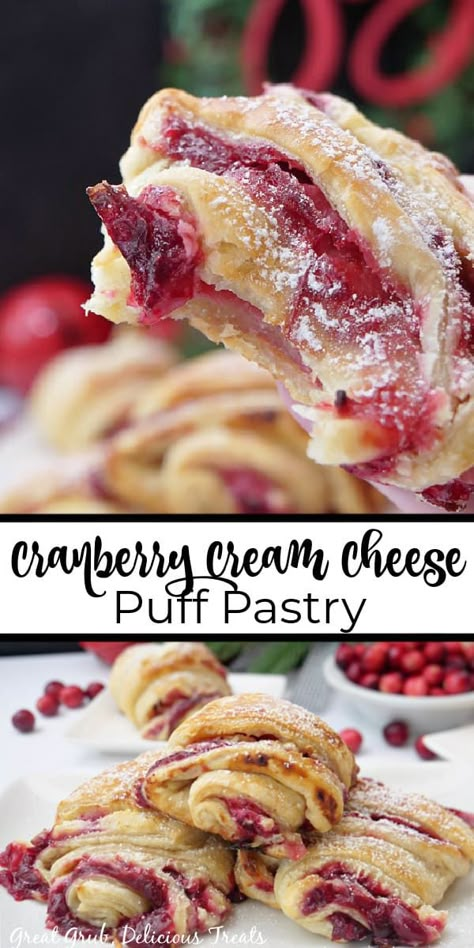 Christmas Themed Brunch, Danish Recipe Puff Pastry, Cream Cheese Braid, Xmas Dinner Ideas, Sweet Puff Pastry Recipes, Puff Pastry Recipes Dinner, Easy Puff Pastry Desserts, Puff Pastry Ingredients, Cream Cheese Puffs