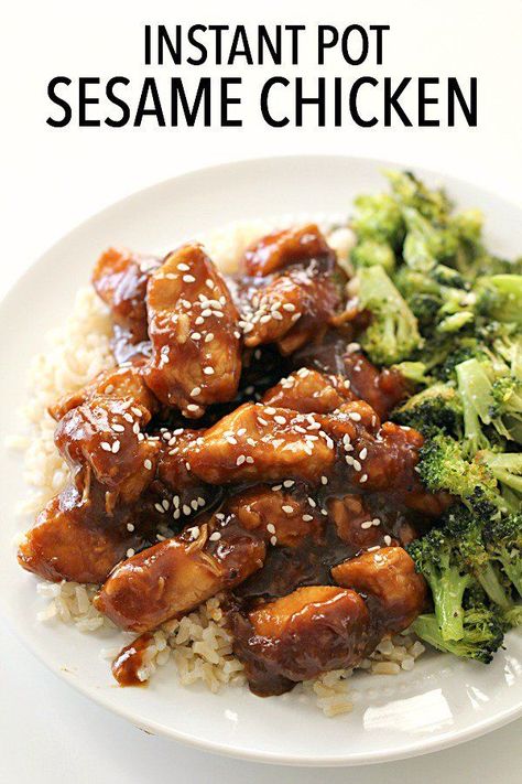 No need for take-out - this EASY Sesame Chicken made in your Instant Pot is ready in less than 30 minutes from start to finish! A much healthier option to make at home that your family will love. Chinese Food Easy, Quick Cooker Recipes, Six Sister, Six Sisters Recipes, Easy Sesame Chicken, Bourbon Chicken Recipe, Instant Pot Easy, Chicken And Rice Recipe, Six Sisters Stuff