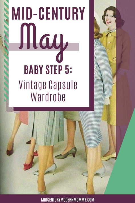 Have you ever wondered EXACTLY what a 50s housewife had in her wardrobe? Are you trying to create your own vintage-inspired look? Check out this guide to creating a vintage capsule wardrobe for the 50s housewife from REAL vintage sources! #midcenturymay #midcenturymom #50shousewife #40shousewife #capsulewardrobe 1950s Housewife Fashion, Vintage Capsule Wardrobe, 50s Housewife, 1950s Housewife, Rockabilly Looks, Vintage Housewife, Vintage Fashion 1950s, Retro Housewife, Living Vintage