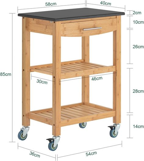 SoBuy FKW28-SCH Serving Trolley, Kitchen Trolley, Bamboo, with Granite Worktop, L x W x D Approx. 58 x 85 x 40 cm : Amazon.de: Home & Kitchen Trolley Design, Wood Bar Cart, Diy Outdoor Bar, Serving Trolley, Kitchen Trolley, Bottle Cap Art, Coffee Carts, Granite Kitchen, Wood Bar