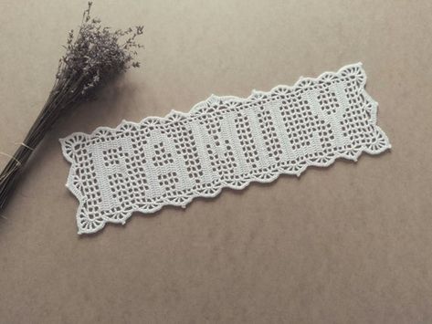 Filet Crochet Name Pattern, Crochet Name Doily, Birthday Remembrance, Crochet Name, 13th Anniversary Gifts, Personalized Crochet, Crochet Letters, Crochet Curtains, Custom Memorial