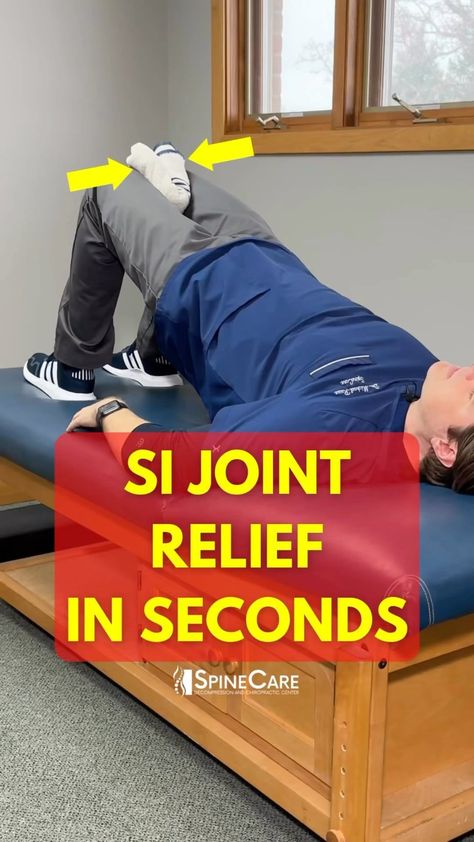 Dr. Michael Rowe | SpineCare | 👉 Dr. Rowe shows the pulsing bridge exercise, which may help give instant sacroiliac joint (aka SI joint) relief. It will focus on… | Instagram Exercise To Strengthen Si Joints, Dr Michael Rowe, Si Pain Relief, Sacrum Stretches, Sacroiliac Pain Relief, Sacroiliac Stretches, Sacroiliac Exercises, Sacrum Pain Relief, Sacroiliac Pain