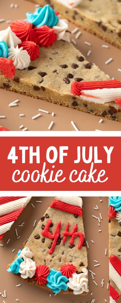 cookie cake with fourth of july colored frosting 4th Of July Desserts Homemade, 4th Of July Cookie Cake Designs, Patriotic Cookie Cake, Fourth Of July Cookie Cake, Flag Cookie Cake, July 4th Cookies, Homemade Cake Frosting, Fourth Of July Cookies, 4th Of July Cookies