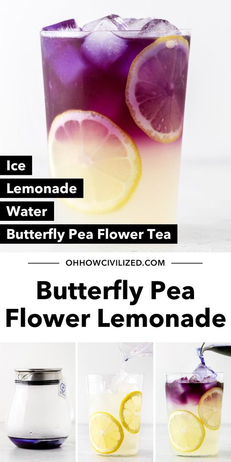 Lavender Butterfly Pea Tea Lemonade, Butterfly Pea Lemonade Recipe, Butterfly Pea Flower Tea Lemonade, Butterfly Pea Mocktail Recipe, Butterfly Tea Recipe, Butterfly Pea Flower Tea Recipe, Butterfly Lemonade, Butterfly Pea Tea Lemonade, Butterfly Pea Flower Lemonade