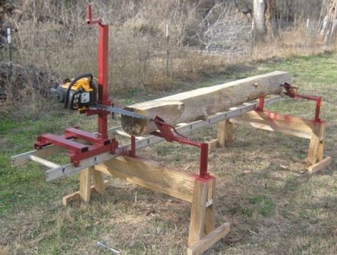 Chainsaw Mill Plans, Bandsaw Mill, Chainsaw Mill, Lumber Mill, Wood Mill, Woodworking Magazine, Log Furniture, Humidor, Wood Tools