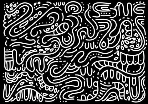 Squiggle abstract with a unique style by Sunshine-91.  #squiggleppattern #pattern #abstractbackground #blackandwhite #modern #trendypattern #vecteezy Squiggle Art, Frame Image, Pattern Design Inspiration, Canvas Drawing, Modern Abstract Wall Art, Abstract Vector, Doodle Patterns, Abstract Wall, Mode Inspiration