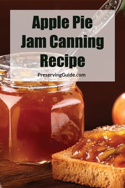 Indulge in the warm flavors of fall with this delicious Apple Pie Jam Canning Recipe! Perfect for canning enthusiasts, this homemade jam combines the essence of apple pie with the convenience of jam, ideal for spreading on toast or gifting during the holiday season. Follow this easy-to-follow guide to preserve your autumn harvest and enjoy the taste of apple pie year-round. Don't forget to label your jars for a touch of personalized charm. Try it today! #CanningRecipe #ApplePieJam Pumpkin Pie Jam Canning, Carmel Apple Pie Jam Recipe, Carmel Apple Jam For Canning, Apple Pie Jam Recipe, Apple Recipes To Can, Apple Jam Recipe Homemade, Apple Pie Jam Recipe Canning, Apple Pie In A Jar Recipe, Apple Canning Recipes