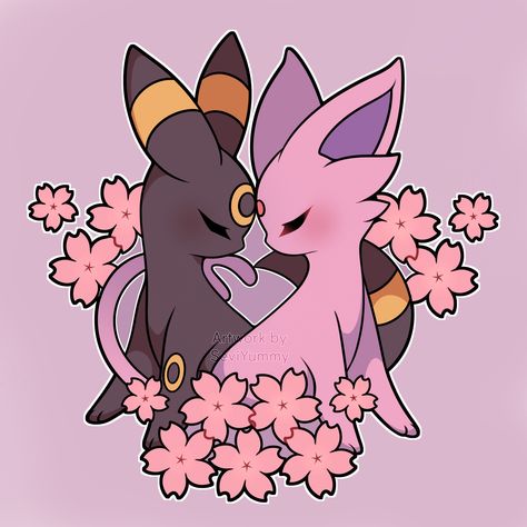 Sevi 🌸 on Twitter: "🌸 Umbreon & Espeon 🌸 Do you have a favorite pokemon couple? Because is hard to beat this one ❣️… " Espeon X Umbreon, Umbreon Espeon, Umbreon And Espeon, Pokemon, On Twitter, Twitter, Animals, Pink, Instagram