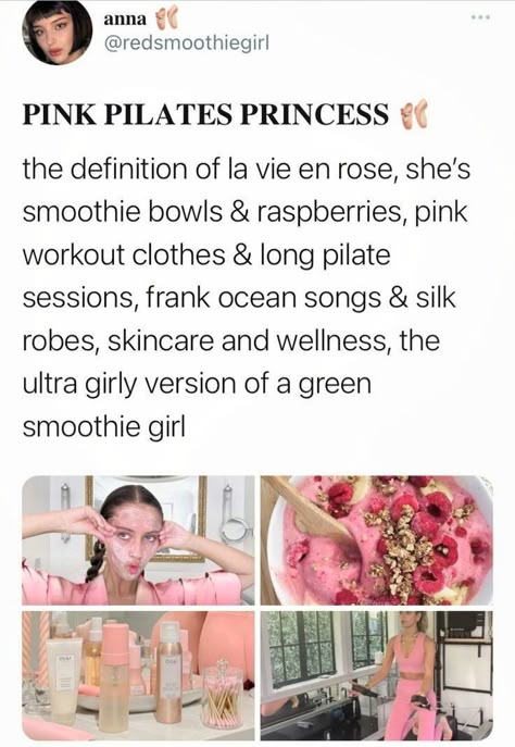 Pink Workout Clothes, Frank Ocean Songs, Green Smoothie Girl, Pink Pilates Princess, Pink Pilates, Pilates Princess, Pink Workout, Vogue Beauty, Smoothie Bowls