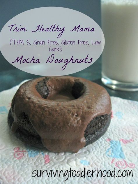 Trim Healthy Mama Mocha Doughnuts {THM S, Grain Free, Gluten Free, Low Sugar, Low Carb} Sugar Free Donuts, Low Carb Donut, Keto Donuts, Peanut Flour, Keto Diet Breakfast, Thm Desserts, Paleo Sweets, Keto Friendly Desserts, Paleo Desserts