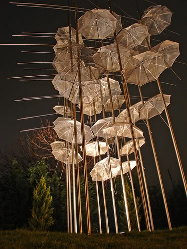 Umbrellas | Ava Babili | Flickr Umbrella Art, Thessaloniki, Sculpture Installation, Light Installation, Art Installation, Art Installations, Land Art, Public Art, Art Plastique