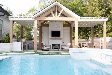 Pool Gazebo, Living Pool, Flex Space, Pool House Designs, Pools Backyard Inground, Pool House Plans, Pool Cabana, Backyard Pavilion, Outdoor Kitchen Patio