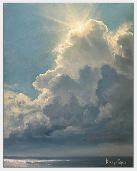 Cloud Study, Sky Art Painting, A Level Art Sketchbook, Art Studio Design, Abstract Painting Techniques, Pastel Landscape, Landscape Paintings Acrylic, Sky Painting, Cloud Painting