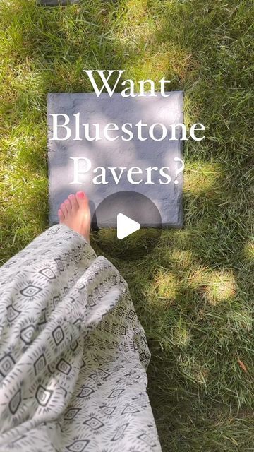 Christina Serrano on Instagram: "No more muddy shoes, but it also just looks cute! 👉🏽Comment BLUE STONE and I will send you the links to the pavers! ✨ I put our pavers leading from the kids’ swing to their trampoline! 🤸 

👉🏽 These will visually 100% pass for Bluestone pavers (and you can feel they are resin under bare feet)." Blue Stone Pavers, Blue Stone Pavers Patio, Blue Stone Walkway Bluestone Pavers, Bluestone Pavers Around Pool, Bluestone Coping Around Pool, Bluestone Steps, Paver Steps, Bluestone Pavers, Blue Stone