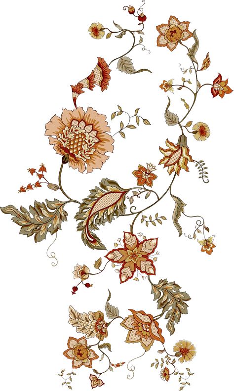 Mughal Floral Motifs, Mughal Flower, Hd Flowers, Botanical Flowers Print, Botanical Flower Art, Fabric Print Design, Print Design Art, Paisley Art, Textile Prints Design