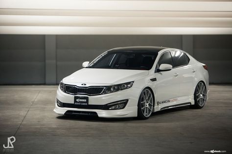 Optima with Sport Body Kit and Avant Garde Custom Wheels Kia Optima Custom, Kia 2024, Kia Optima Turbo, Kia Motors, Chevy Cruze, Sports Bikes Motorcycles, Sport Body, Kia Rio, Tuner Cars